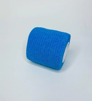 Бинт эластичный Coban фиксирующий самоскрепляющийся Кобан голубой 5 см х 4,5 м