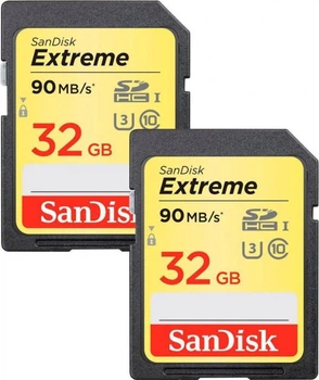 Карта пам'яті SanDisk SDHC Extreme 32GB Class 10 UHS-I (U3) V30 до 40 МБ/с R-90MB/s (SDSDXVE-032G-GNCI2)
