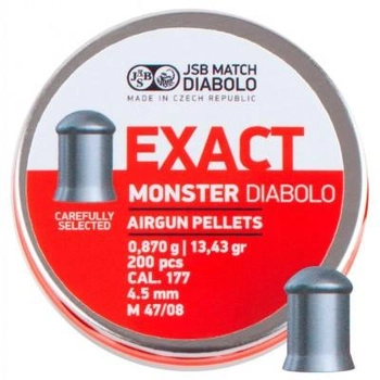 Кульки JSB Diabolo Exact Monster 4,52 мм, 0,870 г, 200 шт/уп (546278-200)