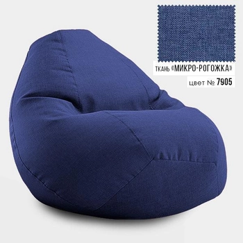 Крісло мішок Груша Овал Coolki XL 90x130 Синій Микророгожка (7905)
