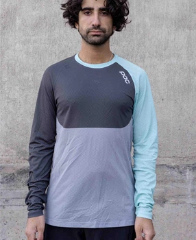 Велоджерси POC MTB Pure LS Jersey S Сірий-Блакитний