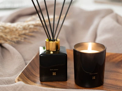 Набор арома палочки и свеча English Home Dark Amber 2 шт 10032110001