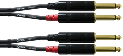 Инструментальный кабель Cordial Rean 2 x plug 6.3 мм Mono 0.3 м Black (CFU 0,3 PP)
