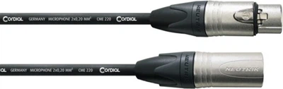 Микрофонный кабель Cordial Neutrik XLR female silver / XLR male silver 10 м Black (CXM 10 FM)