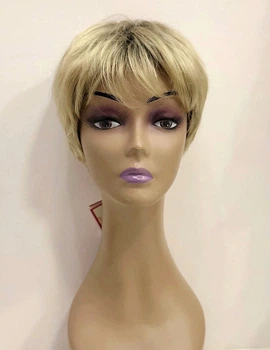 Парик Diamond ANGELA тон 24SP613YS4 блондин с эффектом отросших корней, короткий