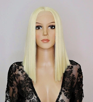 Парик на сетке Diamond Lace Wig SHAKIA № 613 каре блонд, термостойкое волокно
