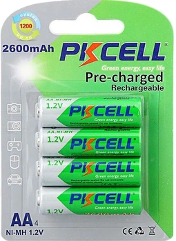 Аккумулятор PkCell 1.2V AA 2600 мАч NiMH Already Charged 4 шт (PC/AA2600-4BA)