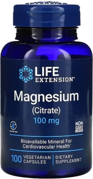 Цитрат Магния, Magnesium (Citrate), Life Extension, 100 мг, 100 Капсул (737870168218)