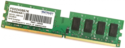 Оперативная память Patriot DDR2 2Gb 667MHz PC2 5300U 2R8 CL5 (PSD24G667K) Б/У