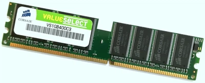 Оперативная память Corsair Value Select DDR 1Gb 400MHz 3200U CL3 2.5V (VS1GB400C3) Б/У