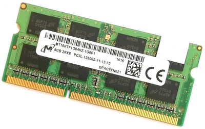 Оперативная память для ноутбука Micron SODIMM DDR3L 8Gb 1600MHz 12800s 2R8 CL11 (MT16KTF1G64HZ-1G6P1) Б/У