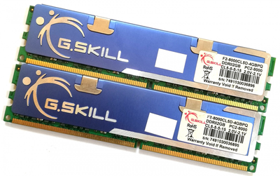 Пара игровой оперативной памяти G.Skill DDR2 4Gb (2Gb+2Gb) 1000MHz 8000U CL5 (F2-8000CL5D-4GBPQ) Б/У