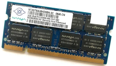 Оперативная память для ноутбука Nanya SODIMM DDR2 2Gb 667MHz 5300S CL5 (NT2GT64U8HD0BN-3C) Б/У