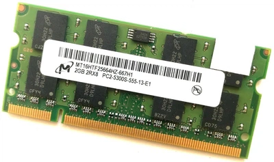 Оперативная память для ноутбука Micron SODIMM DDR2 2Gb 667MHz 5300s CL5 (MT16HTF25664HZ-667H1) Б/У