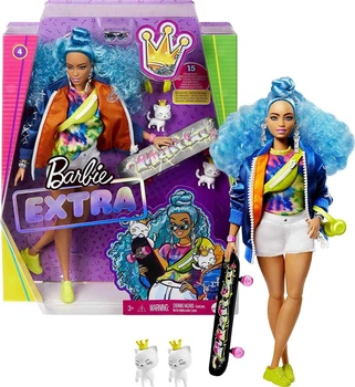 Кукла Барби Экстра Модница со скейтбордом Barbie Extra Doll #4 with Skateboard Mattel