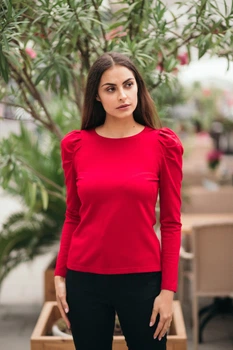 Блуза з рукавом ліхтарик WearMe, Аїда червоний XS (42)