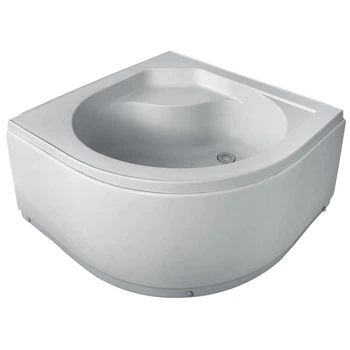 Поддон для душевой кабины ROZZY JENORI 80x80x40см полукруглый акриловый c сифоном белый 80RZ814