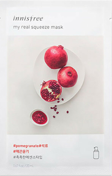 Омолоджувальна маска для обличчя Innisfree my real squeeze mask Pomegranate (гранат) 20 мл