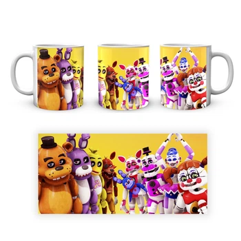 Кухоль Five Nights At Freddys П'ять ночей з Фредді Аніматроніки Жовтий фон FN.02.393 ( 25322 )