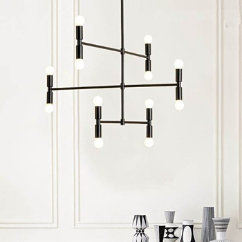 ЛЮСТРА UNIQUE BLACK/WHITE 12P H90
