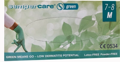 Перчатки медицинские смотровые нитриловые Igar Sempercare Green нестерильные неопудреные M 100 пар (9001570534859)