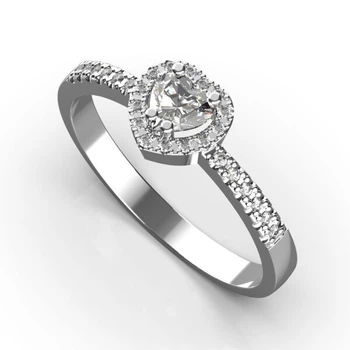Каблучка Lunet Jewellery із білого золота, з діамантами 18 розмір 25301121