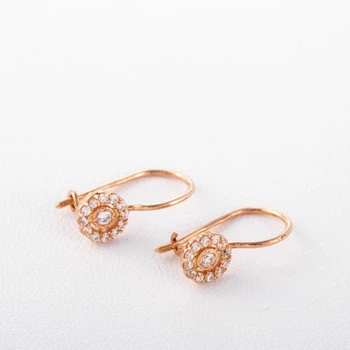 Серьги из золота с куб. циркониями Сд981