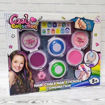 Набор детской косметики YG Toys мелки для волос, наклейки на ногти (J-2014)