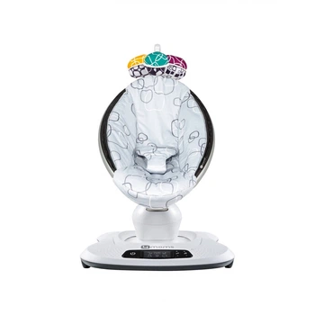 Заколисуючий центр 4moms MamaRoo Silver Plush 5 траєкторій руху, 5 швидкостей і MP3 + додаток і мобіль з іграшками