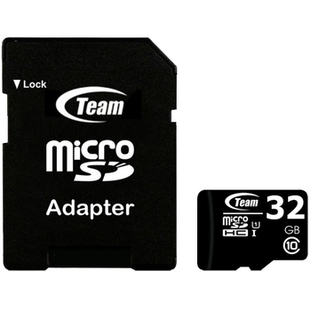 Карта памяти TEAM 32 MicroSDHC UHS-I + SD адаптер для ноутбука камеры смартфона