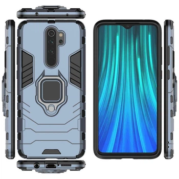 Ударопрочный чехол Transformer Ring for Magnet для Xiaomi Redmi Note 8 Pro Серый / Metal slate Без бренда