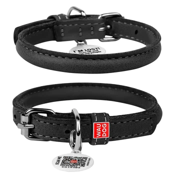 Круглый ошейник WAUDOG Soft для длинношерстных собак 8 мм 25-33 см Черный (22321)