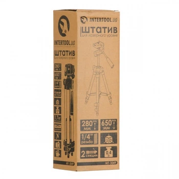 Штатив для лазерного уровня 280-650 мм, резьба 1/4' INTERTOOL MT-3049