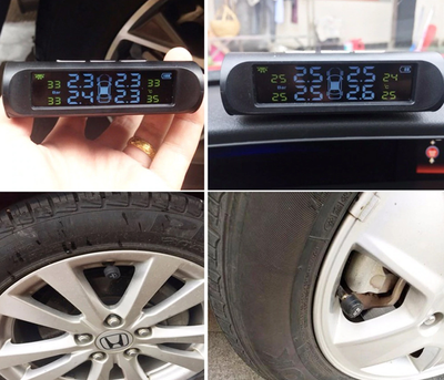 Система контроля давления и температуры в шинах VISTURE TPMS с датчиками и солнечной панелью (Round)