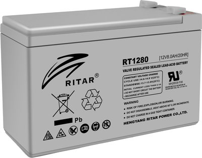 Акумуляторна батарея AGM RITAR 12 V 8.0 Ah (RT1280)