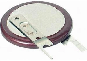 Акумулятор літієвий дисковий Panasonic VL2020-1VCE (BMW) з виводами вертикально, 3V, 20mAh