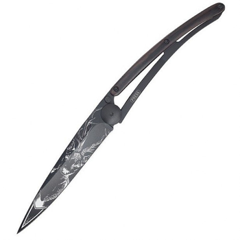 Нож Deejo Tattoo Wood Black 37g, Granadilla, Deer 1GB123