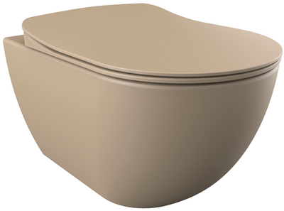 Унитаз подвесной CREAVIT Free FE320-11CM00E-0000 + сиденье Soft Close KC0903.01.0800E дюропласт капучино матовый