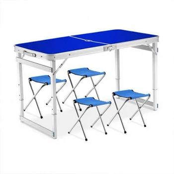 Стол и стулья для пикника с усиленными ножками Folding Table Синий