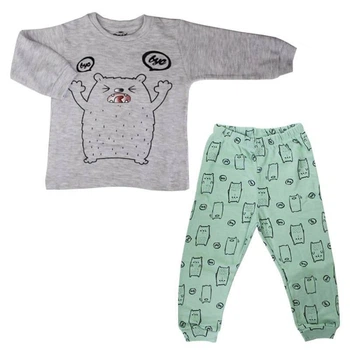 Пижама Paix baby and kids PO40 Серый/Зеленый 98-104 см