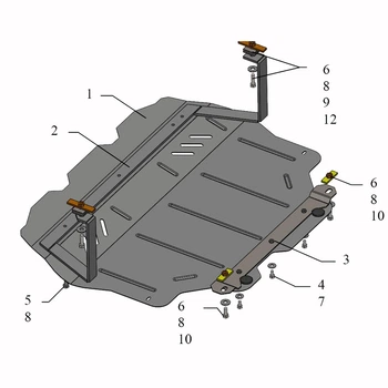 Kolchuga Захист двигуна, КПП та радіатора на Skoda Octavia (A5) II 04-10 (1.0231.00)