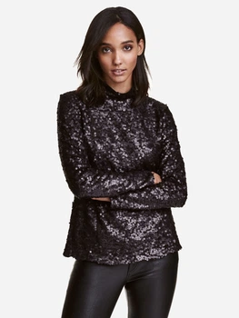 Блузка женская H&M 112-4105604 XS Черная (hm03363238868_KAY2000000936031)