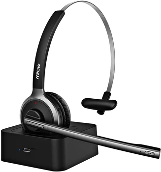 Bluetooth гарнитура Mpow M5 Pro BH231A с зарядной станцией для ПК, ноутбука, офиса, колл-центра, Skype