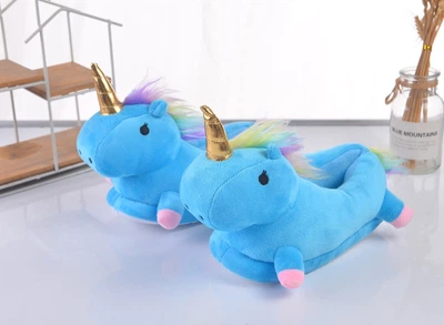 Капці єдинороги Kigurumi Домашні Блакитні Плюшеві Дитячі 26-34 (3008)