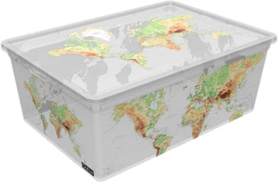 Контейнер для зберігання з кришкою Qutu Light Box World 10 л (LIGHT BOX з/кр. WORLD 10 л)