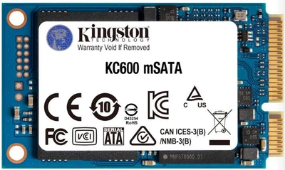 Накопитель SSD 1ТB Kingston KC600 mSATA SATAIII 3D TLC (SKC600MS/1024G)