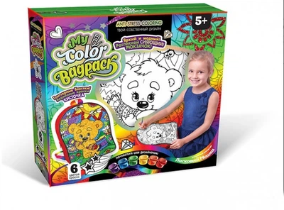 Комплект креативної творчості "My Color BagPack" Danko Toys CBP-01 рюкзак-розмальовка Ведмедик