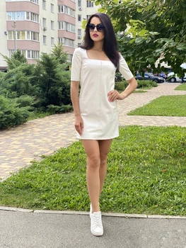 Жіноча сукня зі шкір зама Poliit 8871 білий 36