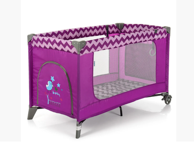 Манеж EL CAMINO ME 1016 SAFE Purple Zigzag дитячи 2 колесавхід-блискавка кишеня пурпурний (bc-347780)