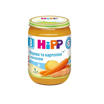 Рибна овочеве пюре HIPP Лосось в морквяно картопляному пюре 190г (bc-344052)